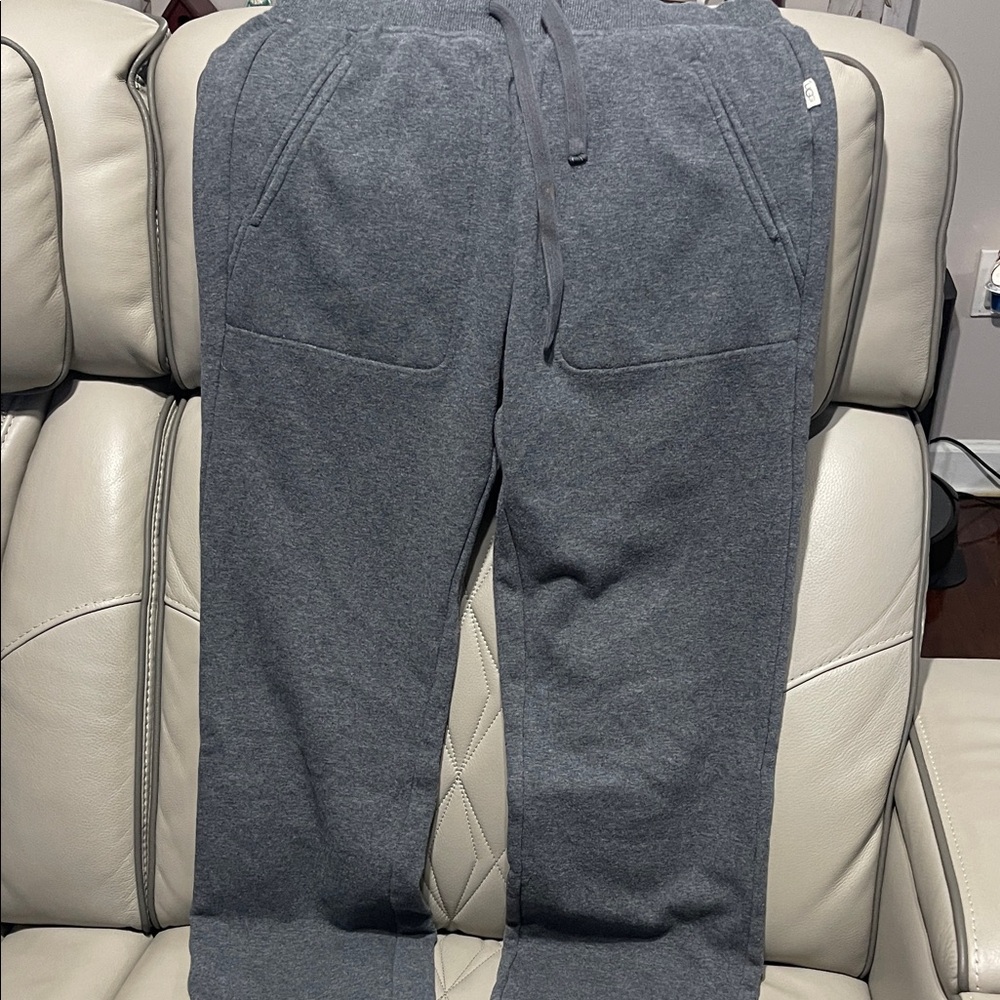 UGG Men's Dark Gray Fleece Jogger Pants - Picture 2 of 5